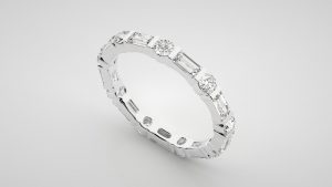 "קנדי" טבעת יהלומים איטרניטי משולבת בגטים ויהלומים עגולים במשקל 1.40 קראט