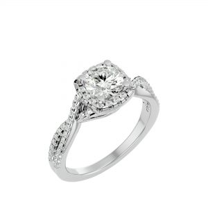 "אידית" טבעת אירוסין יוקרתית משובצת ב59 יהלומים 1.00 קראט