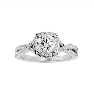"אידית" טבעת אירוסין יוקרתית משובצת ב59 יהלומים 1.00 קראט