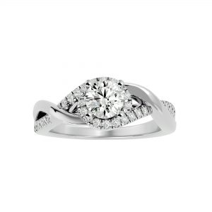 "אברלי" טבעת אירוסין יוקרתית משובצת ב30 יהלומים קטנים 0.80 קראט