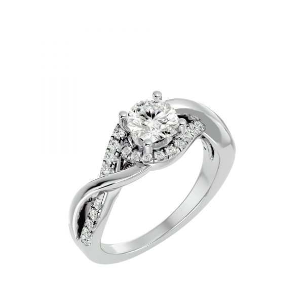 "אברלי" טבעת אירוסין יוקרתית משובצת ב30 יהלומים קטנים 0.80 קראט