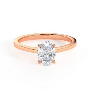 טבעת אירוסין "אריאל" סוליטר מודרנית בשיבוץ יהלום אובל 1.00 קראט