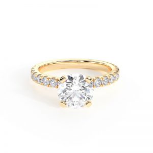 טבעת אירוסין "אייברי" טבעת קלאסית על זמנית 1.00 קראט זהב צהוב