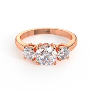 "חן" טבעת 3 יהלומים 1.50 קראט זהב אדום