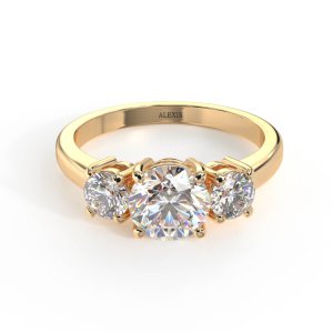 "חן" טבעת 3 יהלומים 1.50 קראט זהב צהוב