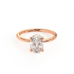 טבעת אירוסין "נטלי" טבעת סוליטר קלאסית משובצת יהלום אובל 1.00 קראט