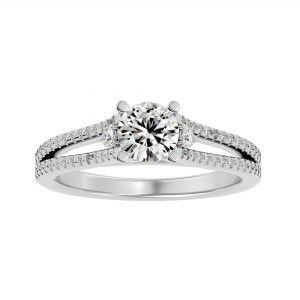 "ליה" טבעת אירוסין יוקרתית משובצת ב62 יהלומים 0.60 קראט