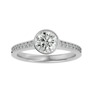 טבעת אירוסין "גרייס" קלאסית עם יהלומים משובצים בצדדים 1.30 קראט