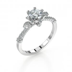 טבעת אירוסין "קרין" מיוחדת ויוקרתית בעיצוב לבבות 1.00 קראט