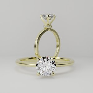 טבעת אירוסין "פריז" קלאסית עם כתר חבוי ויהלום מעבדה 1.00 קראט