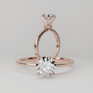 טבעת אירוסין "פריז" קלאסית עם כתר חבוי ויהלום 1.00 קראט