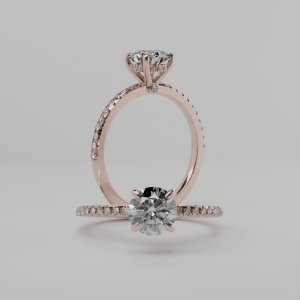 טבעת אירוסין "לטיסיה" קלאסית משובצת יהלום עגול 1.00 קראט