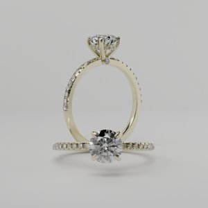 טבעת אירוסין "לטיסיה" קלאסית משובצת יהלום עגול 1.00 קראט