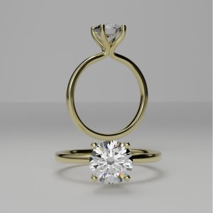 טבעת אירוסין סוליטר "לולו" משובצת יהלום עגול 1.00 קראט
